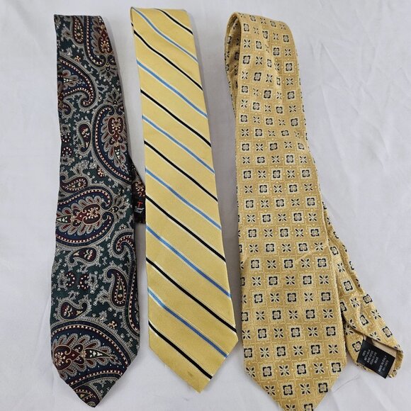 Lot Of 3 Designer Silk Ties - Nautica Robert Talbott & Vaniel Milano - Picture 9 of 11